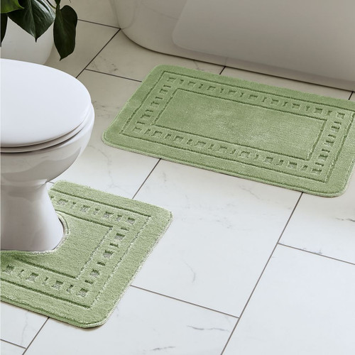 Catherine Lansfield Armoni Bath Mat Set, 2 Piece - Sage