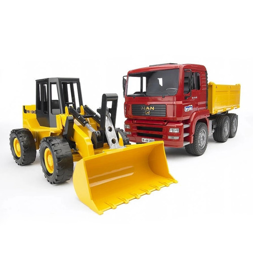 Toy model of a yellow mobile crane truck with a long extendable arm and hook. The truck features vibrant colours and realistic detailing.