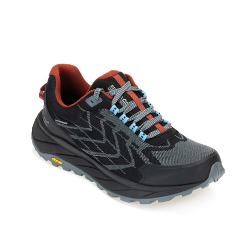 Front angled view of Regatta Cruize Dark Storm hiking shoe with lace-up fastening.