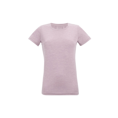 Women’s light lilac marl short-sleeve T-shirt, front view.