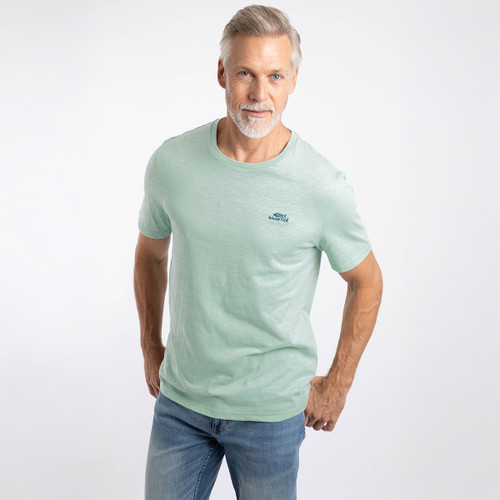 Weird Fish Men's Fished Organic Branded T-Shirt - Mint Green