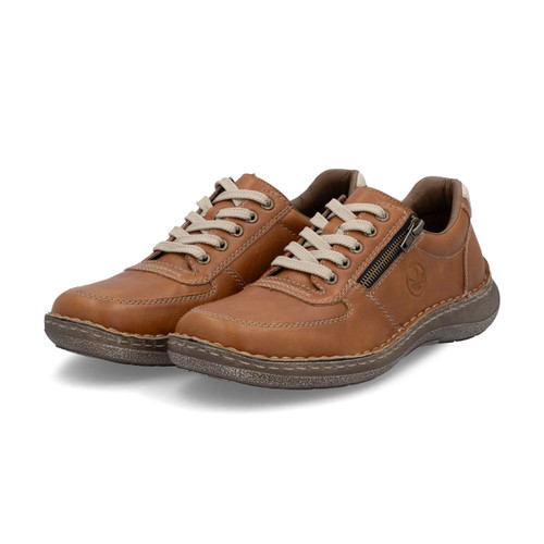 Pair of brown casual shoes with side zips and chunky brown soles.