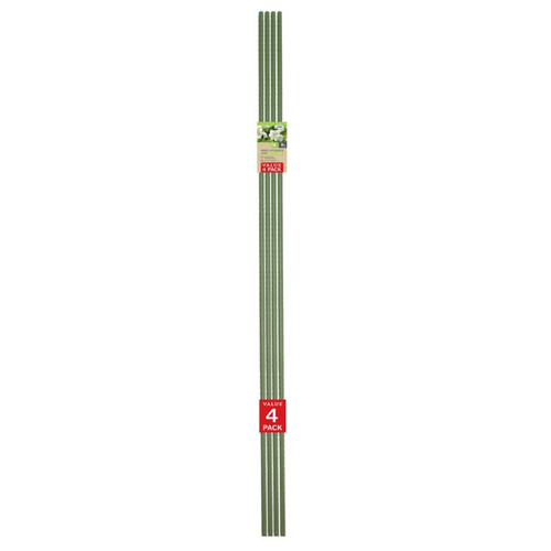 Pack of four green 1.8m garden grow stakes bundled together with a ‘value pack’ label on a white background.