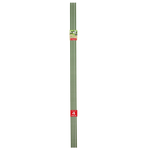 Pack of four green 2.4m garden grow stakes bundled together with a ‘value pack’ label on a white background.