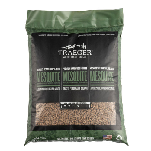 Traeger Mesquite hardwood pellets bag for wood fired grills