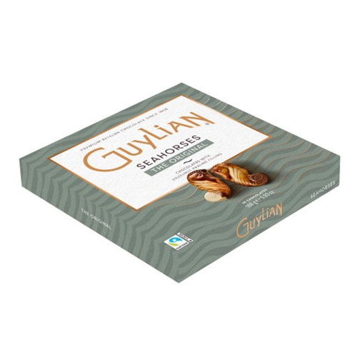 Guylian Original Seahorse Belgian Chocolates gift box with iconic hazelnut praline sea shell chocolates, crafted from premium Belgian chocolate for gifting and sharing.