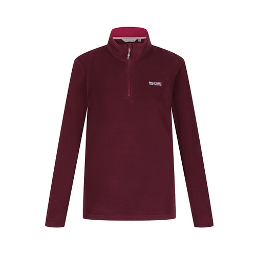 Front view of the Regatta women's fig quarter zip fleece with embroidered Regatta logo and high collar.