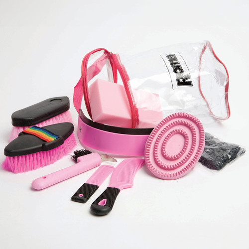 Roma Cylinder 9 Piece Grooming Kit-Pink