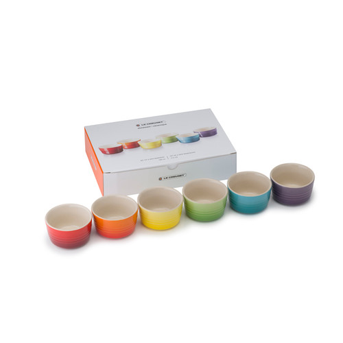 Le Creuset Stoneware Rainbow Mini Ramekins - Set of 6