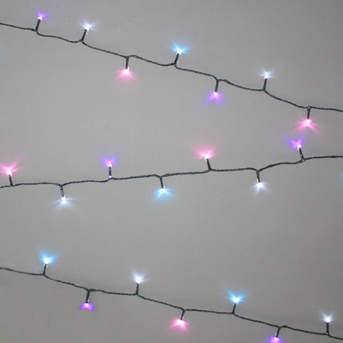 NOMA 240 Multi-Function String LED Lights Pastel - 17.9m in a zig zag design on a grey background