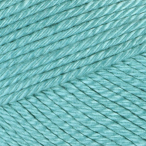 Close-up of tightly twisted aqua blue yarn strands arranged diagonally, showing the texture and weave of the wool.