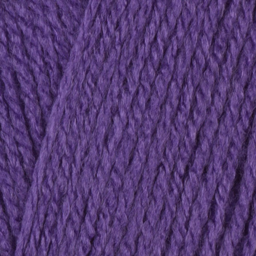 Close-up of tightly twisted purple yarn strands arranged diagonally, showing the texture and weave of the wool.