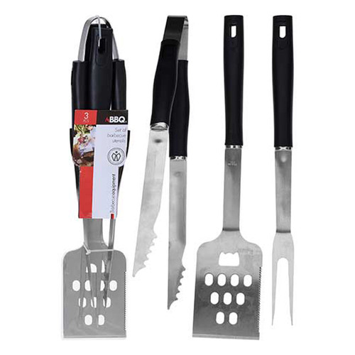 3 Piece Stainless Steel BBQ Tool Set