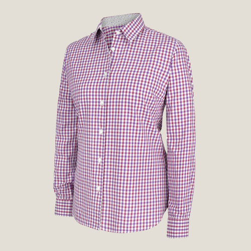 Hoggs of Fife Women's Becky II Cotton Shirt - Violet/Cerise