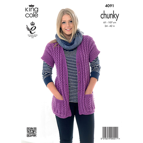 King Cole Chunky Waistcoat Knitting Pattern