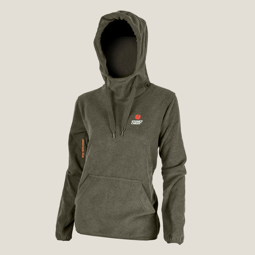 A front view of a green stoney creek hoodie