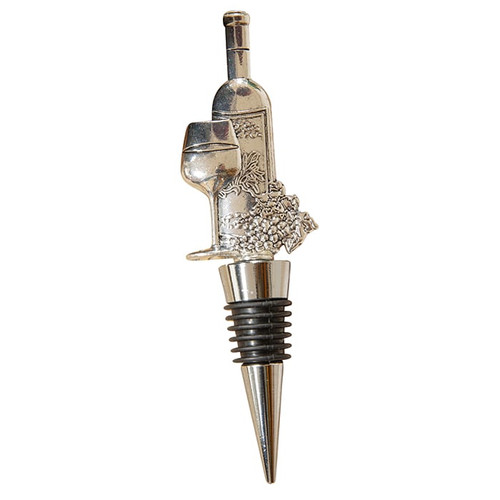 Stainless Steel Bottle Stopper - Wine Design