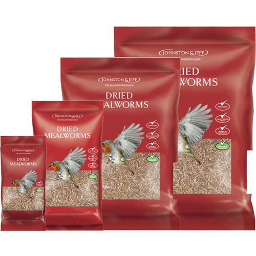 Johnston & Jeff Dried Mealworms - Multiple Sizes Available