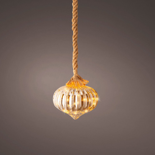 Lumineo Smokey Glass Onion Rope Light Warm White  20cm