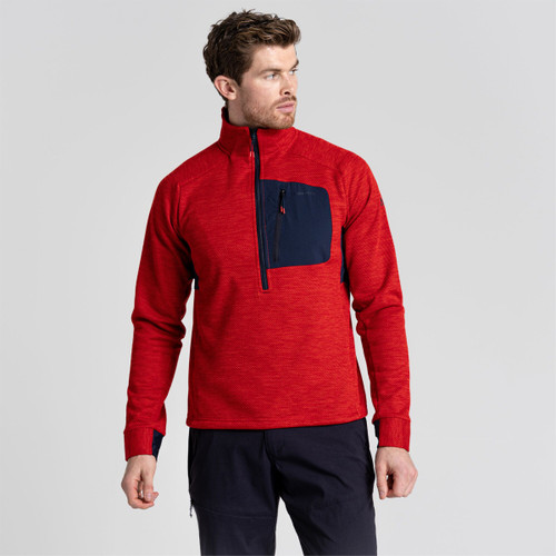 Craghoppers Men's Tarbert Half Zip Fleece - Chilli Red