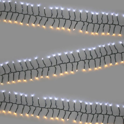 NOMA 960 Multi-Functional LED Cluster Lights, White/Warm White – 13.9m in a zig zag design on a grey background