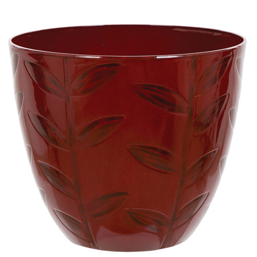 Woodlodge Feather Leaf Plant Pot, Red - 32cm