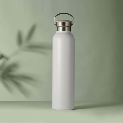 Natural Life Stainless Steel Bottle with Bamboo Lid, Stone - 750ml