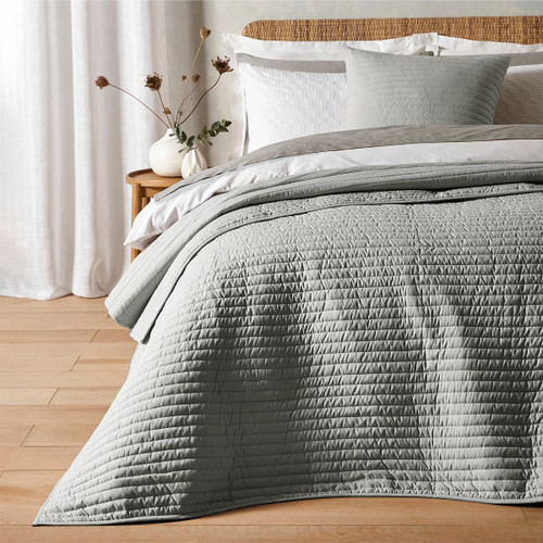 Bianca Fine Linens Quilted Throw - Silver
