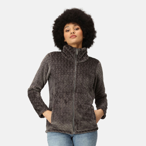 Regatta Women's Heloise Full Zip Fleece - Dark Grey Wavy