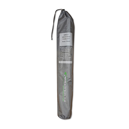 Gray cylindrical packaging with a drawstring closure, labelled with instructions and branding information.