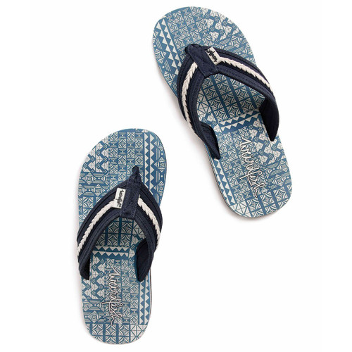 Weird Fish Women's Salcombe Printed Flip Flops - China Blue