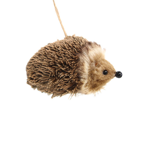 Faux Fur Hedgehog Hanging Decoration on a white background