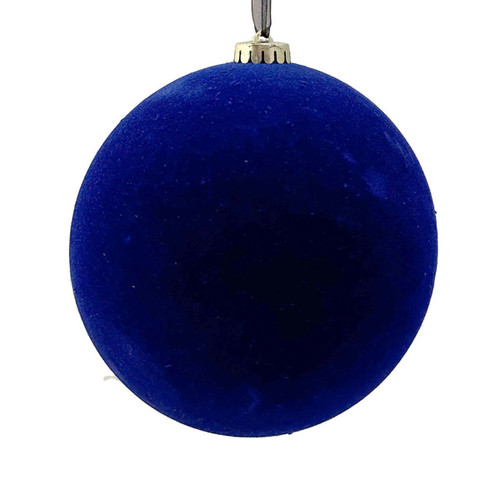 Navy Giant Flocked Bauble on a white background