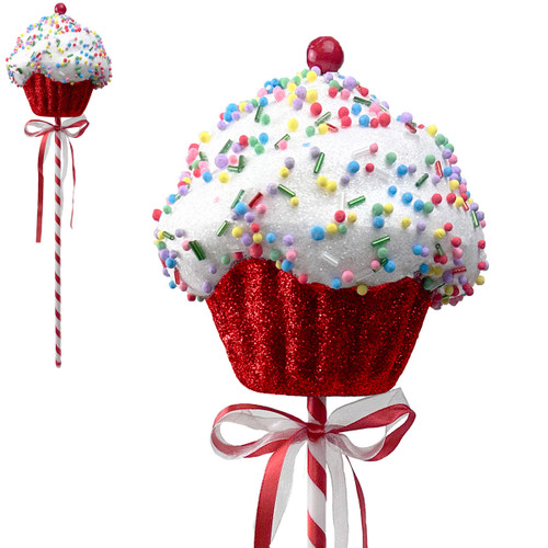 Red Cupcake Pick on a white background