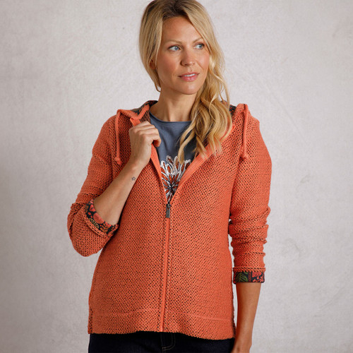Weird Fish Women's Chicoa Full Zip Macaroni Fleece - Pumpkin