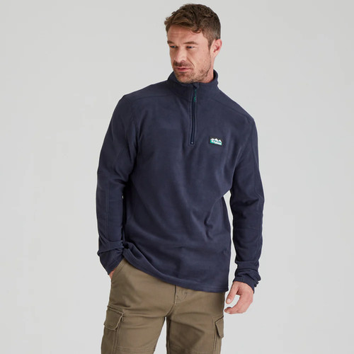 Front view of a man wearing a Ridgeline Narvik Fleece in a Navy colour