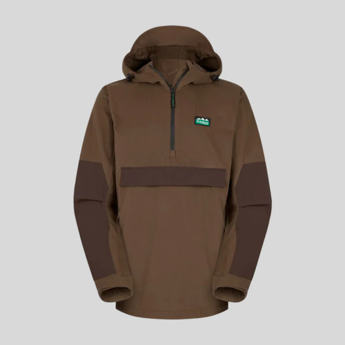 Front view of Ridgeline Pintail Ghillie Smock in Bark colour