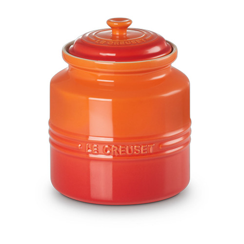 An orange biscuit jar