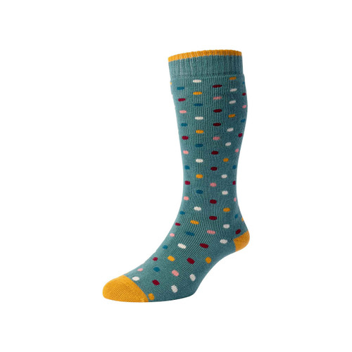 HJ Hall Women's Spot Welly Socks - Teal