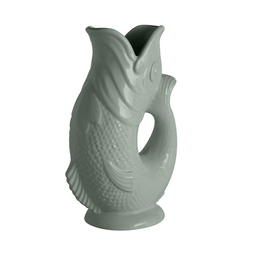 A sage coloured gluggle jug