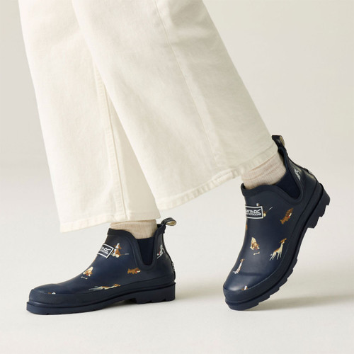 Regatta Women's Harper Short Wellington Boots - Navy Dogs Regatta Women's Harper Short Wellington Boots - Navy Dogs