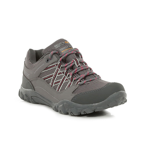 A grey coloured walking shoe