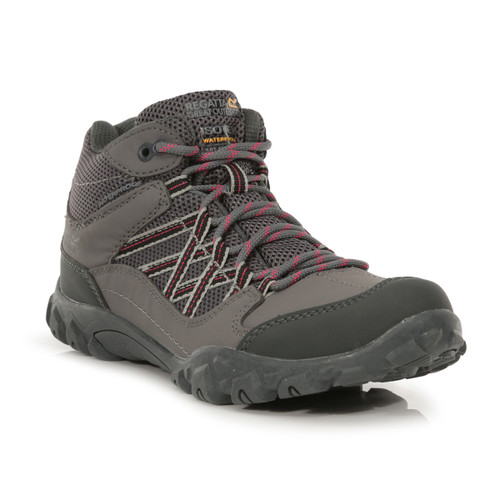 A grey walking boot
