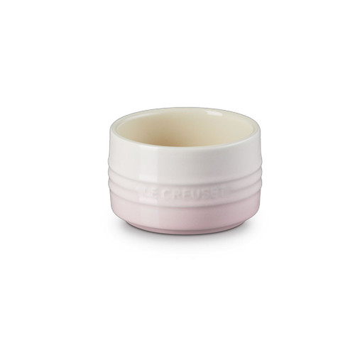 A light pink ramekin