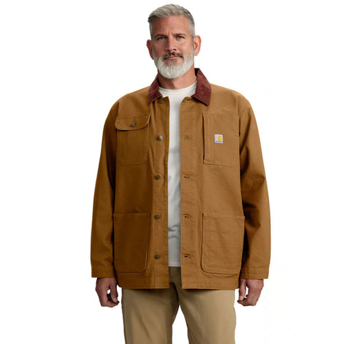 Carhartt Men's Firm Duck Loose Fit Chore Coat - Brown | Charlies