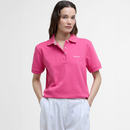Barbour Women's Bowford Polo Top - Raspberry Pink | Charlies