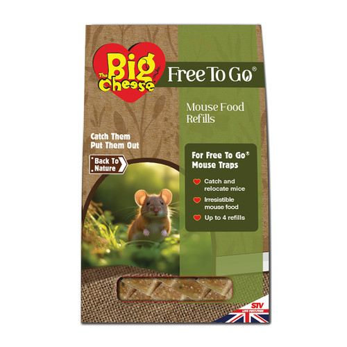A view of a package containing free to go mouse food compatible with free to go traps