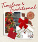 timeless and traditional christmas theme collage with reds, golds, tartan and bows theme - scrapbook style