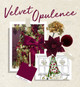 velvet opulence christmas theme collage with velvets, plums and gold theme - scrapbook style