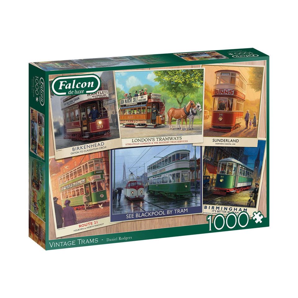 Vintage Trams Jigsaw Puzzle By Falcon - 1000 Piece | Charlies